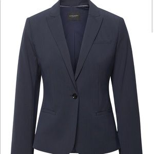 Banana Republic Classic-Fit Washable Italian Wool-Blend Blazer Petite 0 XS